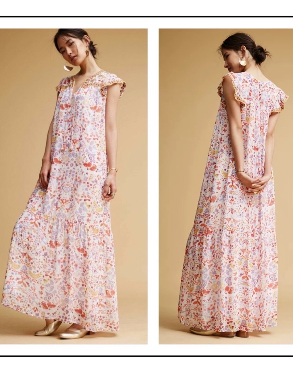 Anthropologie Antik Batik Long Samsa Maxi Dress L